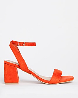 Block Heeled Barely There Sandals Wide
