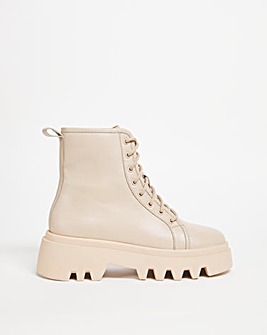 Utility Chunky Cleated Ankle Boots Wide