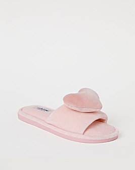 3D Heart Slippers Wide Fit