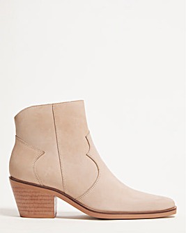 Annie Western Heeled Ankle Boots Ex Wide Fit