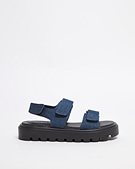 Fabia Chunky Touch And Close Flatform Sandals Ex Wide Fit