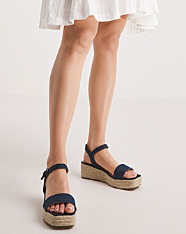 Daria Square Toe Espadrille Flatform Sandals Wide Fit