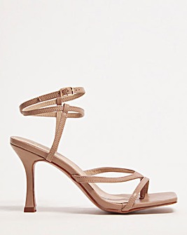 Carrieann Strappy Ankle Tie Sandals Ex Wide Fit