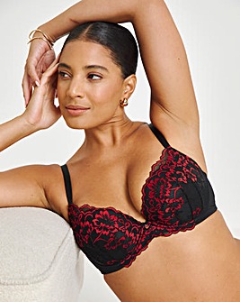 Ann Summers Sexy Lace Planet Plunge Bra Blk/Red