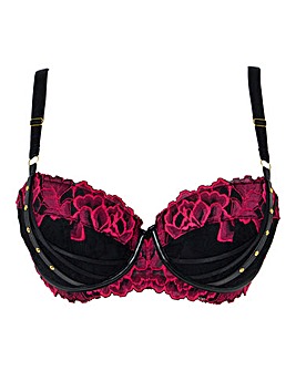 Ann Summers Tell Me About It Padded Balcony Wired Bra Black/Pink