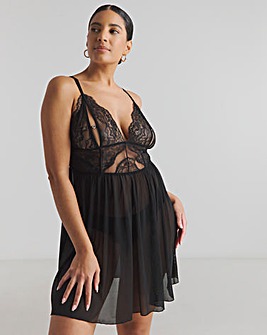 Ann Summers Diamond Heart Chemise Black