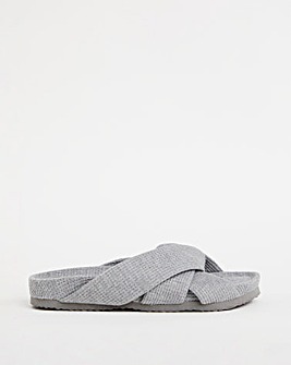 Waffle Footbed Open Toe Slippers