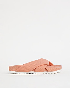 Waffle Footbed Open Toe Slippers