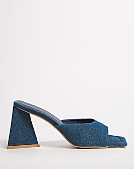 Babs Triangular Heeled Mule Sandals Wide Fit