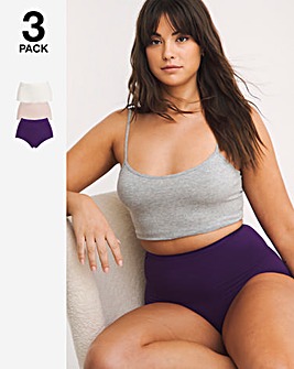 Sloggi 3Pack Cotton Basic Maxi Knickers Purple Mix