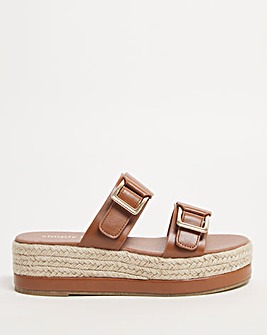 Casey Buckle Two Strap Mule Espadrille ExWide