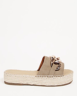Coco Chunky Chain Espadrille Sandals Wide Fit