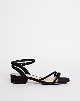 Diana Tubular Simple Flat Sandals Wide Fit