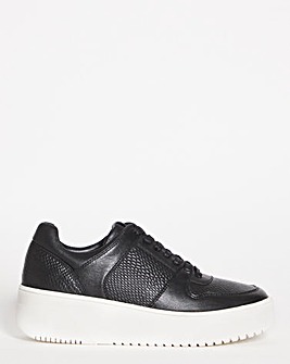 Elizabeth Leather Classic Lace Up Chunky Trainer Extra Wide Fit