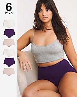 Sloggi 6Pack Cotton Basic Maxi Knickers Purple Mix