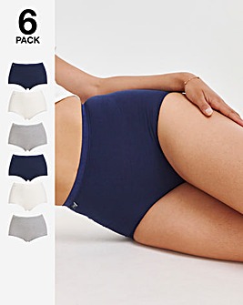 Sloggi 6Pack Cotton Basic Maxi Knickers Navy Mix