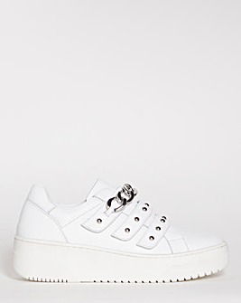 Leather Chunky Lace up Trainer ExWide