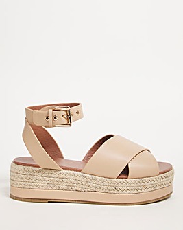 Paula Crossover Strap Espadrille Wedge Sandals Exwide Fit