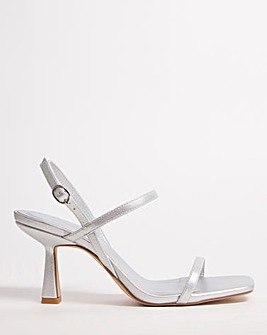 Sassy Metallic Two Strap Sandals Wide Fit