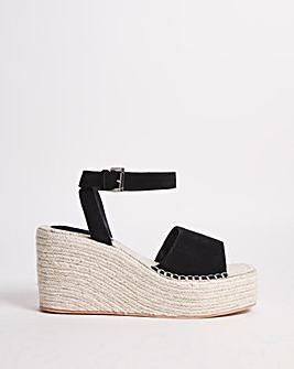 Sissy Suede Espadrille Wedge Sandals Extra Wide Fit