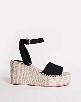 Sissy Suede Espadrille Wedge Sandals Extra Wide Fit