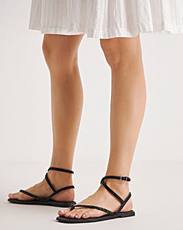 Stassie Studded Gladiator Sandal Extra Wide Fit Simply Comfort