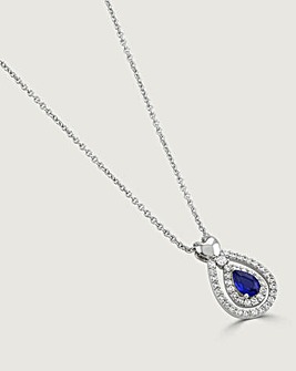 Buckley London Sapphire Heart Drop Pendant