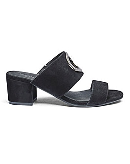 Suede Mules With Trim Detail Wide E Fit