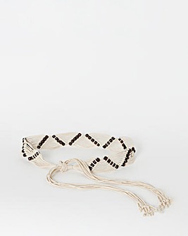 Beaded Macrame Tie Belt