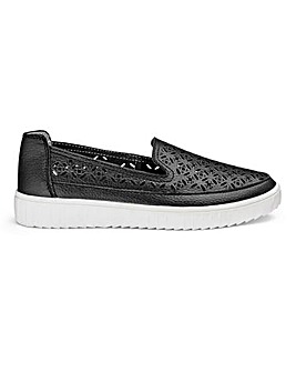 Cushion Walk Slip on Shoes With Cut Out Detail Wide E Fit