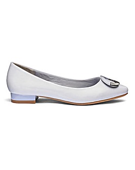 Heavenly Soles Flat Pointed Toe Court Shoes Extra Wide EEE Fit