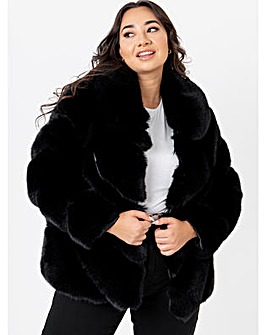 Lovedrobe Black Faux Fur Coat