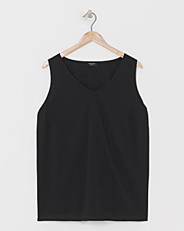 Black V Neck Woven Vest