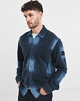 BOSS Blue Checked Overshirt