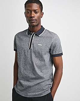 BOSS Short Sleeve Dark Blue Contrast Placket Polo