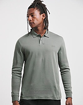 BOSS Classic Long Sleeve Grey Interlock Polo