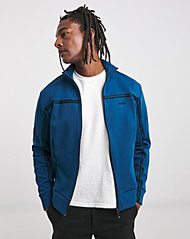 BOSS Blue Stripe Full Zip Sweat Top