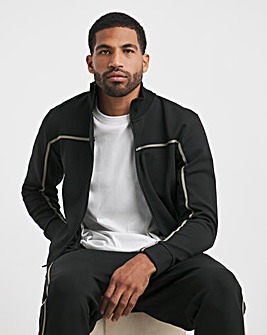 BOSS Black Stripe Full Zip Sweat Top