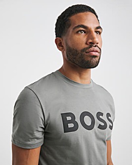 BOSS Short Sleeve Grey Large Logo T-Shirt