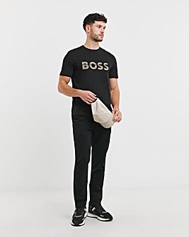 BOSS Short Sleeve Black Raised Logo T-Shirt