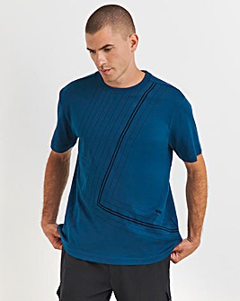 BOSS Short Sleeve Blue Linear Graphic T-Shirt