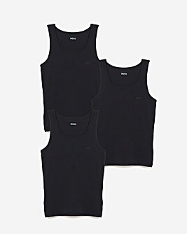 BOSS 3 Pack Classic Rib Lounge Vest - Black