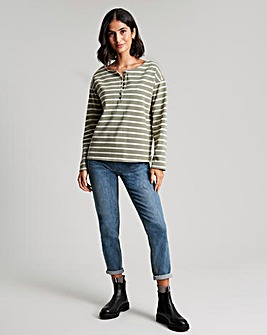 Joules Henley Stripe Bretton Stripe Top