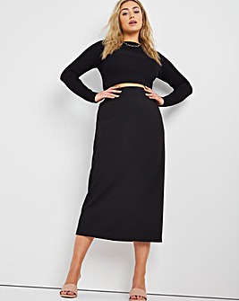 Tailored Black Maxi Skirt