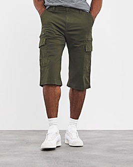 3/4 LENGTH TWILL CARGO SHORT