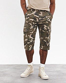 3/4 Length Twill Cargo Short