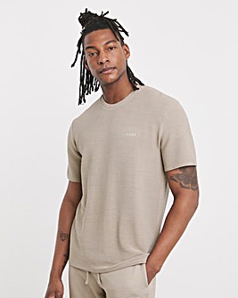 BOSS Short Sleeve Rib Lounge T-Shirt - Beige