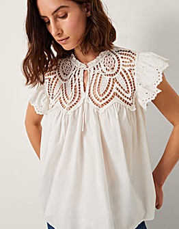 Monsoon Zadie Broderie Frill Top