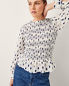 Monsoon Molly Spot Smocked Top