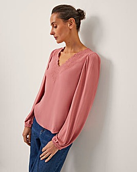 Monsoon Lisa Embroidered Lace Blouse